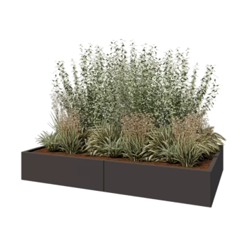 Ζαρντινιέρα XXL από χάλυβα - Ορθογώνιο - 200 x 120 x 30 cm - RAL7016 ματ (ανθρακί γκρι) - Χωρίς πλάκα βάσης