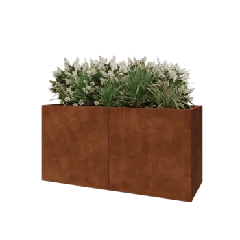 Ζαρντινιέρα XXL από χάλυβα Corten - Ορθογώνιο - 160 x 60 x 80 cm - Με πλάκα βάσης