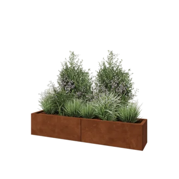 Ζαρντινιέρα XXL από χάλυβα Corten - Ορθογώνιο - 160 x 30 x 30 cm - Χωρίς πλάκα βάσης