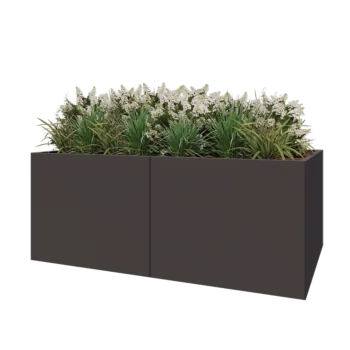 Ζαρντινιέρα XXL από χάλυβα - Ορθογώνιο - 200 x 80 x 80 cm - RAL7016 ματ (ανθρακί γκρι) - Χωρίς πλάκα βάσης