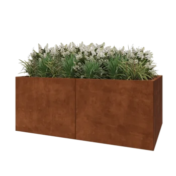 Ζαρντινιέρα XXL από χάλυβα Corten - Ορθογώνιο - 200 x 120 x 80 cm - Χωρίς πλάκα βάσης