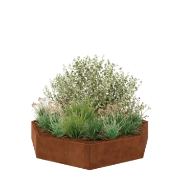 Ζαρντινιέρα από χάλυβα Corten - Οκτάγωνο - 193,1 x 193,1 x 30 cm - Χωρίς πλάκα βάσης