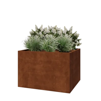 Ζαρντινιέρα από χάλυβα Corten - Ορθογώνιο - 120 x 100 x 80 cm - Χωρίς πλάκα βάσης