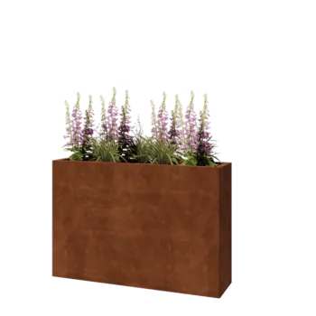 Ζαρντινιέρα από χάλυβα Corten - Ορθογώνιο - 120 x 30 x 80 cm - Χωρίς πλάκα βάσης