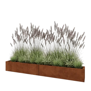 Ζαρντινιέρα XXL από χάλυβα Corten - Ορθογώνιο - 240 x 30 x 30 cm - Χωρίς πλάκα βάσης