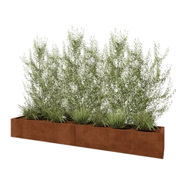Ζαρντινιέρα XXL από χάλυβα Corten - Ορθογώνιο - 240 x 40 x 30 cm - Χωρίς πλάκα βάσης