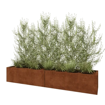 Ζαρντινιέρα XXL από χάλυβα Corten - Ορθογώνιο - 240 x 50 x 40 cm - Χωρίς πλάκα βάσης