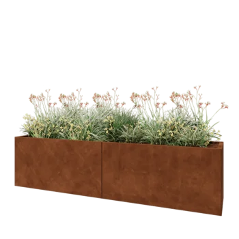 Ζαρντινιέρα XXL από χάλυβα Corten - Ορθογώνιο - 240 x 50 x 60 cm - Χωρίς πλάκα βάσης