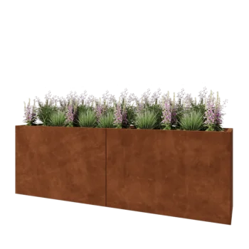 Ζαρντινιέρα XXL από χάλυβα Corten - Ορθογώνιο - 240 x 50 x 80 cm - Χωρίς πλάκα βάσης