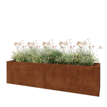 Ζαρντινιέρα XXL από χάλυβα Corten - Ορθογώνιο - 240 x 60 x 60 cm - Χωρίς πλάκα βάσης