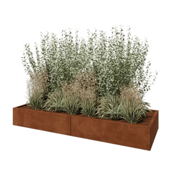 Ζαρντινιέρα XXL από χάλυβα Corten - Ορθογώνιο - 240 x 80 x 30 cm - Χωρίς πλάκα βάσης