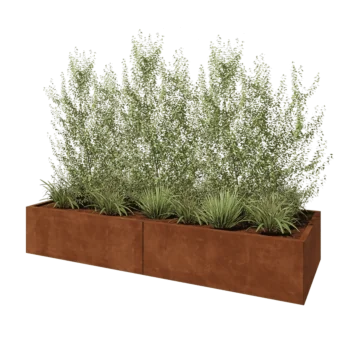 Ζαρντινιέρα XXL από χάλυβα Corten - Ορθογώνιο - 240 x 80 x 40 cm - Χωρίς πλάκα βάσης