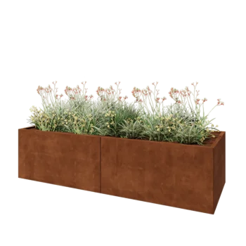Ζαρντινιέρα XXL από χάλυβα Corten - Ορθογώνιο - 240 x 80 x 60 cm - Χωρίς πλάκα βάσης