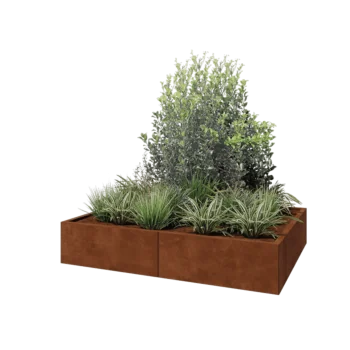 Ζαρντινιέρα XXL από χάλυβα Corten - Ορθογώνιο - 160 x 120 x 30 cm - Χωρίς πλάκα βάσης