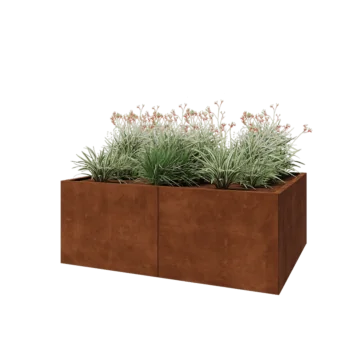 Ζαρντινιέρα XXL από χάλυβα Corten - Ορθογώνιο - 160 x 120 x 60 cm - Χωρίς πλάκα βάσης