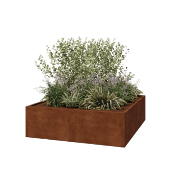 Ζαρντινιέρα από χάλυβα Corten - Τετράγωνο - 200 x 200 x 60 cm - Συγκολλημένο - Χωρίς πλάκα βάσης