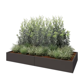 Ζαρντινιέρα XXL από χάλυβα - Ορθογώνιο - 240 x 100 x 30 cm - Άλλο χρώμα RAL - Χωρίς πλάκα βάσης