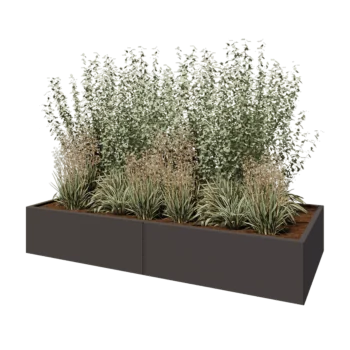 Ζαρντινιέρα XXL από χάλυβα - Ορθογώνιο - 240 x 100 x 40 cm - Άλλο χρώμα RAL - Χωρίς πλάκα βάσης