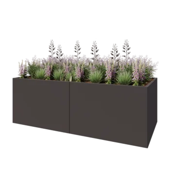 Ζαρντινιέρα XXL από χάλυβα - Ορθογώνιο - 240 x 100 x 80 cm - Άλλο χρώμα RAL - Με πλάκα βάσης
