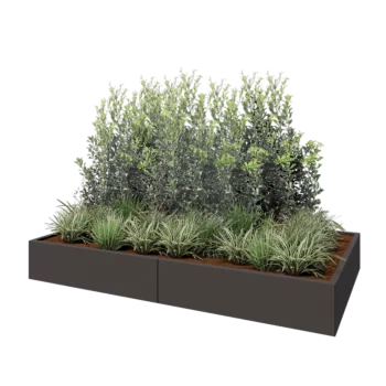 Ζαρντινιέρα XXL από χάλυβα - Ορθογώνιο - 240 x 120 x 30 cm - Άλλο χρώμα RAL - Χωρίς πλάκα βάσης