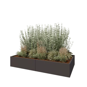 Ζαρντινιέρα XXL από χάλυβα - Ορθογώνιο - 240 x 120 x 40 cm - RAL7016 ματ (ανθρακί γκρι) - Χωρίς πλάκα βάσης