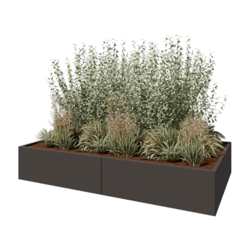 Ζαρντινιέρα XXL από χάλυβα - Ορθογώνιο - 240 x 120 x 40 cm - Άλλο χρώμα RAL - Χωρίς πλάκα βάσης