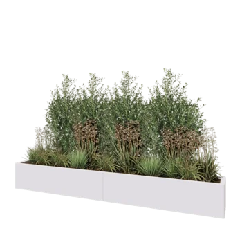 Ζαρντινιέρα XXL από χάλυβα - Ορθογώνιο - 240 x 30 x 30 cm - RAL9010 ματ (λευκό) - Χωρίς πλάκα βάσης