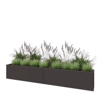 Ζαρντινιέρα XXL από χάλυβα - Ορθογώνιο - 240 x 30 x 40 cm - Άλλο χρώμα RAL - Χωρίς πλάκα βάσης