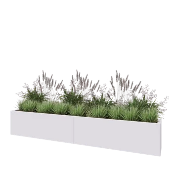 Ζαρντινιέρα XXL από χάλυβα - Ορθογώνιο - 240 x 30 x 40 cm - RAL9010 ματ (λευκό) - Χωρίς πλάκα βάσης