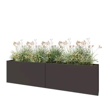Ζαρντινιέρα XXL από χάλυβα - Ορθογώνιο - 240 x 30 x 60 cm - Άλλο χρώμα RAL - Με πλάκα βάσης