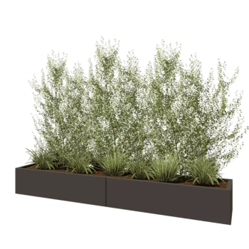 Ζαρντινιέρα XXL από χάλυβα - Ορθογώνιο - 240 x 40 x 30 cm - Άλλο χρώμα RAL - Με πλάκα βάσης