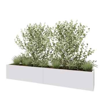 Ζαρντινιέρα XXL από χάλυβα - Ορθογώνιο - 240 x 40 x 40 cm - RAL9010 ματ (λευκό) - Χωρίς πλάκα βάσης