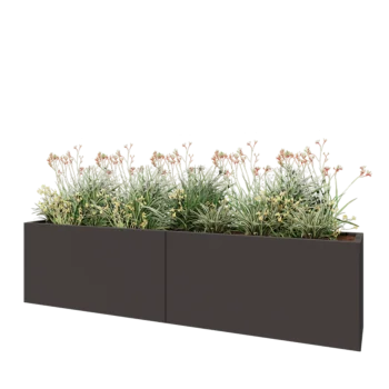 Ζαρντινιέρα XXL από χάλυβα - Ορθογώνιο - 240 x 40 x 60 cm - Άλλο χρώμα RAL - Χωρίς πλάκα βάσης