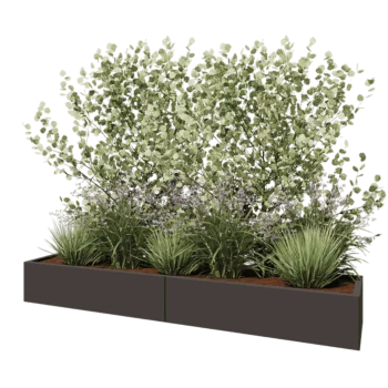 Ζαρντινιέρα XXL από χάλυβα - Ορθογώνιο - 240 x 50 x 30 cm - Άλλο χρώμα RAL - Χωρίς πλάκα βάσης