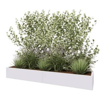 Ζαρντινιέρα XXL από χάλυβα - Ορθογώνιο - 240 x 50 x 30 cm - RAL9010 ματ (λευκό) - Χωρίς πλάκα βάσης