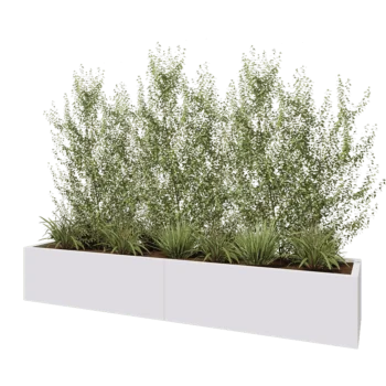 Ζαρντινιέρα XXL από χάλυβα - Ορθογώνιο - 240 x 50 x 40 cm - RAL9010 ματ (λευκό) - Χωρίς πλάκα βάσης