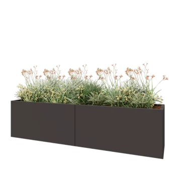 Ζαρντινιέρα XXL από χάλυβα - Ορθογώνιο - 240 x 50 x 60 cm - Άλλο χρώμα RAL - Με πλάκα βάσης