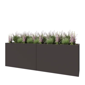 Ζαρντινιέρα XXL από χάλυβα - Ορθογώνιο - 240 x 50 x 80 cm - Άλλο χρώμα RAL - Με πλάκα βάσης