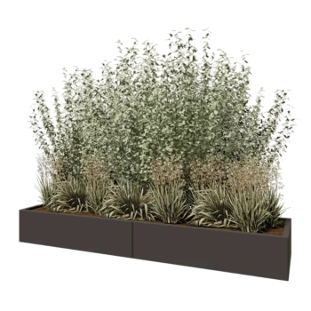 Ζαρντινιέρα XXL από χάλυβα - Ορθογώνιο - 240 x 60 x 30 cm - Άλλο χρώμα RAL - Με πλάκα βάσης