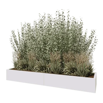 Ζαρντινιέρα XXL από χάλυβα - Ορθογώνιο - 240 x 60 x 30 cm - RAL9010 ματ (λευκό) - Χωρίς πλάκα βάσης