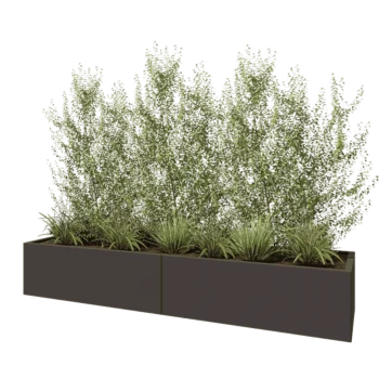 Ζαρντινιέρα XXL από χάλυβα - Ορθογώνιο - 240 x 60 x 40 cm - RAL7016 ματ (ανθρακί γκρι) - Με πλάκα βάσης