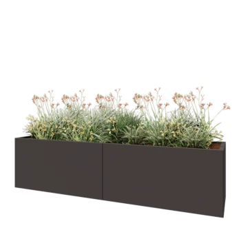 Ζαρντινιέρα XXL από χάλυβα - Ορθογώνιο - 240 x 60 x 60 cm - RAL7016 ματ (ανθρακί γκρι) - Με πλάκα βάσης