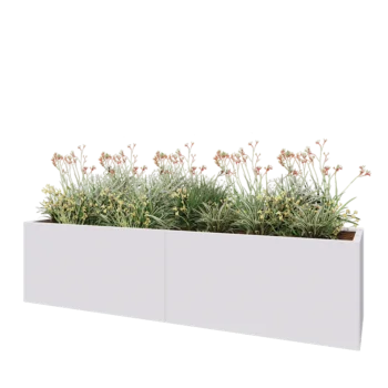 Ζαρντινιέρα XXL από χάλυβα - Ορθογώνιο - 240 x 60 x 60 cm - RAL9010 ματ (λευκό) - Χωρίς πλάκα βάσης