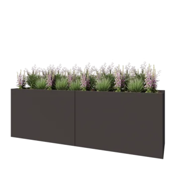 Ζαρντινιέρα XXL από χάλυβα - Ορθογώνιο - 240 x 60 x 80 cm - Άλλο χρώμα RAL - Χωρίς πλάκα βάσης