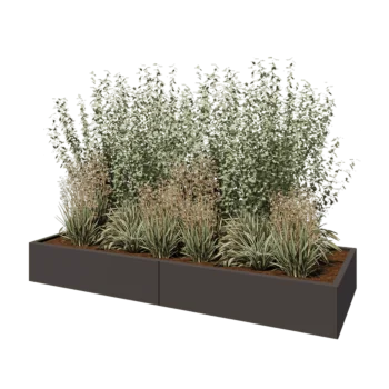 Ζαρντινιέρα XXL από χάλυβα - Ορθογώνιο - 240 x 80 x 30 cm - Άλλο χρώμα RAL - Χωρίς πλάκα βάσης