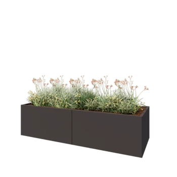 Ζαρντινιέρα XXL από χάλυβα - Ορθογώνιο - 240 x 80 x 60 cm - RAL7016 ματ (ανθρακί γκρι) - Χωρίς πλάκα βάσης