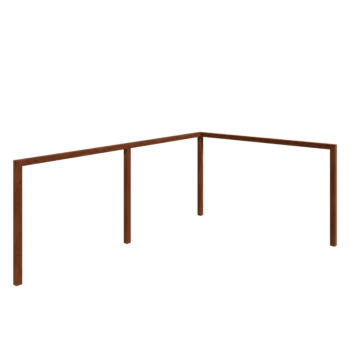 Πέργκολα από χάλυβα Corten - Γωνία - 600 x 412 x 242 cm - Χωρίς βάση από σκυρόδεμα