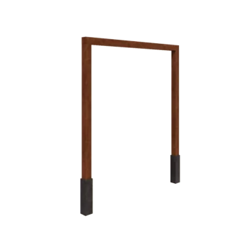 Πέργκολα από χάλυβα Corten - Ίσιο - 250 x 230 cm - Με βάση από σκυρόδεμα