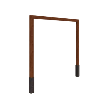 Πέργκολα από χάλυβα Corten - Ίσιο - 300 x 230 cm - Με βάση από σκυρόδεμα