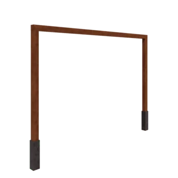 Πέργκολα από χάλυβα Corten - Ίσιο - 400 x 230 cm - Με βάση από σκυρόδεμα